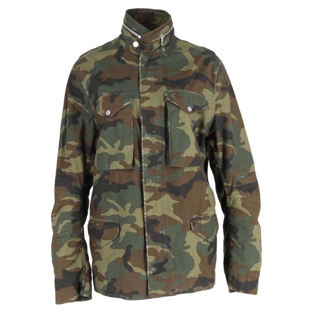 Amiri M-65 Camouflage-Print Field Jacket in Green Cotton